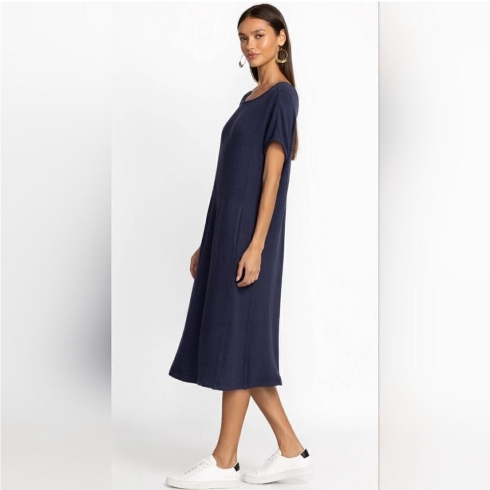 Johnny Was Calme Hachi Cap Sleeves Midi Dress in Navy Size XL - Picture 4 of 13